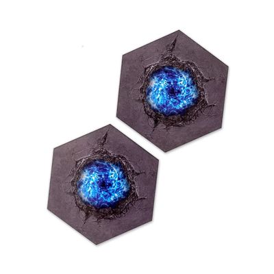 Tabletop Monthly Mysterious Portal Hex Scenario compatible with Catan's Settlers of Catan, Seafarers, and Catan Expansions (2 Portals)