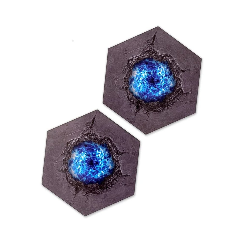 Tabletop Monthly Mysterious Portal Hex Scenario compatible with Catan's Settlers of Catan, Seafarers, and Catan Expansions (2 Portals)