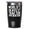 World's Okayest Tractor operator - 20oz Black Tumbler - Amazing Fun Tumbler for Tractor operator view 1