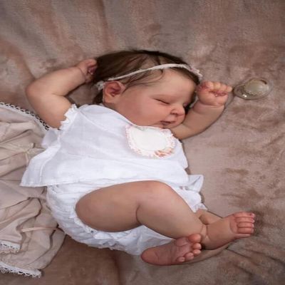 Angelbaby 20inch Reborn Realistic Baby Dolls Girl Look Real Soft Silicone Lifelike Newborn Babys Real Life Handmade Bebe Reborn Cute Doll Sets for Toddler Toys