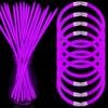 NUDALA 100 Pcs Purple Glow Sticks Bracelet Necklaces Bulk Glow in The Dark Party Supplies Easter Basket Stuffers 8 Light Stick with Connectors for Halloween Birthday Carnival view 1