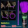 NUDALA 100 Pcs Purple Glow Sticks Bracelet Necklaces Bulk Glow in The Dark Party Supplies Easter Basket Stuffers 8 Light Stick with Connectors for Halloween Birthday Carnival view 2