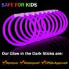 NUDALA 100 Pcs Purple Glow Sticks Bracelet Necklaces Bulk Glow in The Dark Party Supplies Easter Basket Stuffers 8 Light Stick with Connectors for Halloween Birthday Carnival view 3