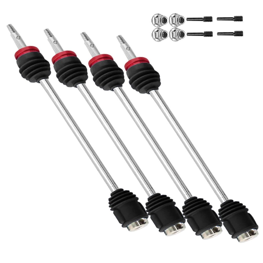 RCMYou RC Upgrades Part for 1/10 T-Maxx/Revo/E-Maxx(First Generation),Drive Shaft Axles Front Rear #45 Steel Driveshafts CVD Upgrades Parts Hop-up,Replace #5451R,4-Pack,Black (More Powerful)