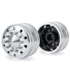 2pcs Metal Front Wheel Rims Bearing Hubs for Tamiya 1/14 Trailer Tractor Truck Climbing RC Upgrade Parts view 3