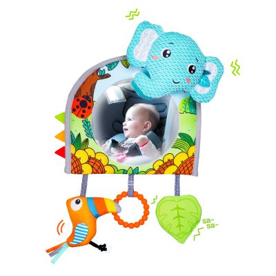 Koty Car Seat Toy - Kick and Play Activity Center with Mirror,Teether and Crinkle, Fun Travel Baby Toy for Rear Car Seat, Easier Drive with Newborns, Babies, Hanging Toys for Infants 0-6-12-18 Months