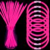NUDALA 100 Pcs Pink Glow Sticks Bracelet Necklaces Bulk 8 Light Up Stick Pack with Connectors for Valentine's Day Easter Halloween Christmas Birthday Party Carnival view 1
