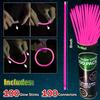 NUDALA 100 Pcs Pink Glow Sticks Bracelet Necklaces Bulk 8 Light Up Stick Pack with Connectors for Valentine's Day Easter Halloween Christmas Birthday Party Carnival view 2