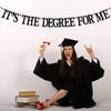 It's The Degree for Me Banner, Congrats Grad/You Did It, Class of 2026 Graduation Party Decoration Supplies, Black Glitter view 4