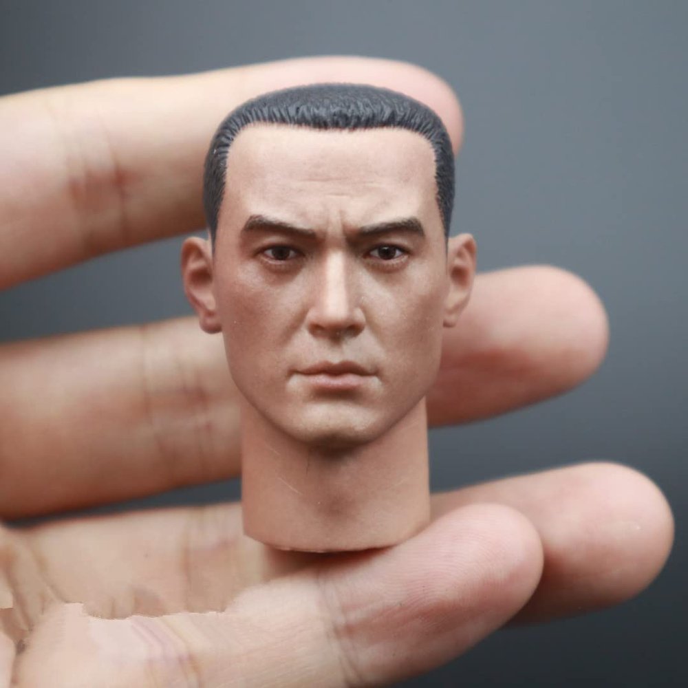 1/6 Scale Asian Male Head Sculpt Carved for 12inch Male Soldier Action Figure Body Collection (A)