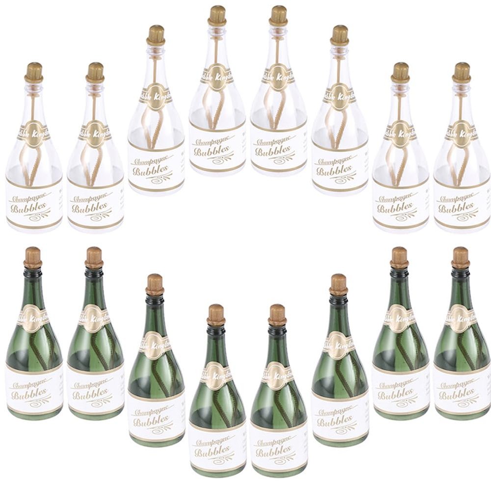 SAFIGLE Refillable Empty Bubble Bottles 3.74In Mini Bubble Bottles for Wedding Party Supplies Family Birthday Beach Celebrations Set of 16