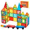 Gemmicc Magnetic Tiles, Deluxe 136 PCS Building Blocks Magnet Toys for Kids,3D Magnet Puzzles Stacking Blocks for Boys Girls,Huge Set with 2 Cars view 1