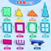 Gemmicc Magnetic Tiles, Deluxe 136 PCS Building Blocks Magnet Toys for Kids,3D Magnet Puzzles Stacking Blocks for Boys Girls,Huge Set with 2 Cars view 3