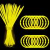 NUDALA 200 Pcs Yellow Glow Sticks Bracelet Necklaces Bulk Glow in The Dark Party Supplies Easter Basket Stuffers 8 Light Stick Pack with Connectors for Easter Christmas Birthday Carnival view 1
