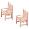 Happyyami 2pcs Doll House Furniture Miniature Chair Toy DIY Mini Chair Loveseat Couch Dollhouse Wood Chair Miniture Decoration Miniature Furniture Desktop Decor Wooden Double Child Props view 1