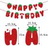 BIEUFBJI Strawberry Happy Birthday Banner, Glitter Strawberry Banner, Strawberry Theme Birthday Garland for Birthday Party Hanging Decorations view 2