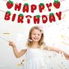 BIEUFBJI Strawberry Happy Birthday Banner, Glitter Strawberry Banner, Strawberry Theme Birthday Garland for Birthday Party Hanging Decorations view 3