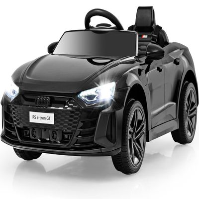 INFANS 12V Kids Ride On Car, Licensed Audi RS e-tron GT Electric Vehicle with Remote Control, Toddlers Battery Powered Toy with 4 Wheels Suspension, LED Headlight, Music, MP3, USB, TF Port (Black)