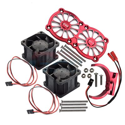 GPM for ARRMA 1/5 KRATON 8S BLX Monster TRUCK-ARA110002, ARRMA 1/5 Outcast 8S BLX Stunt TRUCK-ARA5810 Aluminum Alloy 7075-T6 Dual High Speed Cooling Fan + Adjustable Bracket (Super Wind)