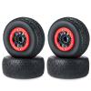 AXSPEED 1/10 Plastic Wheel Rims with 110mm Rubber Tires RC Wheels Hubs Tire Tyres Set for TRX Slash RC Car, 4pcs/Set Style B view 1