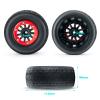 AXSPEED 1/10 Plastic Wheel Rims with 110mm Rubber Tires RC Wheels Hubs Tire Tyres Set for TRX Slash RC Car, 4pcs/Set Style B view 2