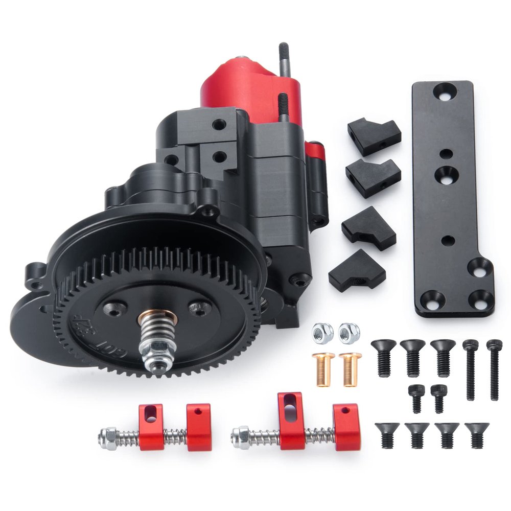 2-Speed Aluminum Transmission Case Gearbox with Dig Unit for Axial SCX10 1/10 RC Crawler Car