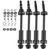 RCMYou RC Stainless Steel Drive Shaft CVD Upgrades Part for 1/10 Slash VXL 4X4,Rustler/Stampede/Hoss VXL 4X4 4WD,4PCS Front Rear #45 Axles with Hex,Black view 1