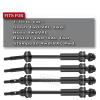 RCMYou RC Stainless Steel Drive Shaft CVD Upgrades Part for 1/10 Slash VXL 4X4,Rustler/Stampede/Hoss VXL 4X4 4WD,4PCS Front Rear #45 Axles with Hex,Black view 2
