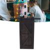 Miniature Dollhouse Barn Door Set, 2-Pack Birch Wood Sliding Partition with Push Rods, 1:12 Scale Model Furniture Decoration view 2