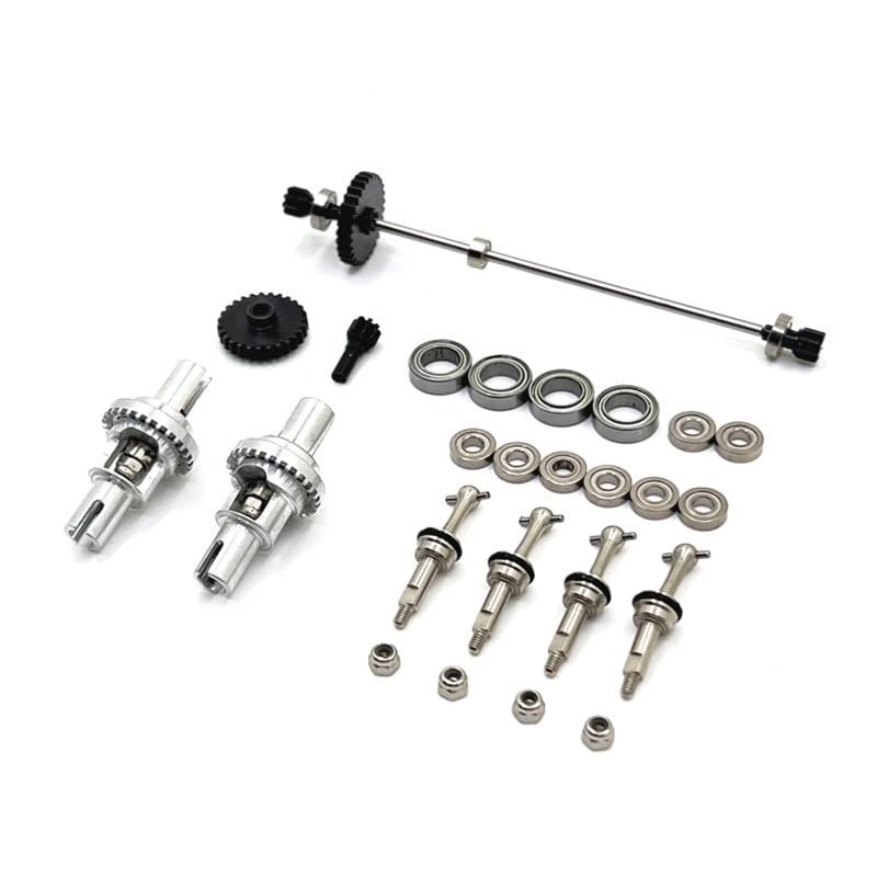 1/28 284131 K979 K989 K999 RC Car Metal Upgrade Parts, Gear, Differential, Drive Shaft and Other Modification Kits (Color : Silver)