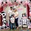 JOYMEMO 1st Birthday Decorations Boy Girl - Holy Cow Im One High Chair Banner Cake Topper with Crown, Farm Animal Cow Print Birthday Party Supplies view 4
