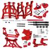 RCMYou Upgrades Part for 1/10 Slash 2WD,Stainless Steel Drive Shaft Axles CVD,Alloy Front Rear Arm,Caster Block,Steering Blocks,Rear Stub Axle Carriers,Steering Block,Shock Tower,Bulkhead,Red view 1