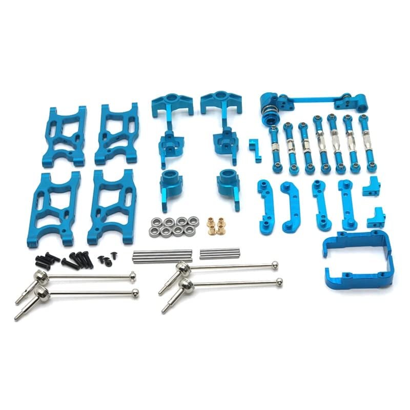 144010 144001 144002 124017 124016 124018 124019 RC Car Metal Upgrade Parts, Modified 12-Piece Set, 5 Colors (Color : Blue)