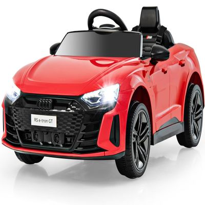 INFANS 12V Kids Ride On Car, Licensed Audi RS e-tron GT Electric Vehicle with Remote Control, Toddlers Battery Powered Toy with 4 Wheels Suspension, LED Headlight, Music, MP3, USB, TF Port (Red)