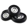 DKNTZO RC Airplane Rubber Wheel, 1 Pair Rubber Wheel with Aluminum Hub for RC Airplane Model and DIY Landing Gear Robot Tires 1.75" / 2.5"/ 2.75/3" / 3.5" / 4" /4.5"/5'' for RC Airplane Plane Model Ac view 2