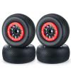 AXSPEED 1/10 Plastic Wheel Rims with 110mm Rubber Tires RC Wheels Hubs Tire Tyres Set for TRX Slash RC Car, 4pcs/Set Style A view 1