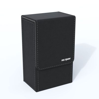 Boltquan Black Tarot Card Holder with Grey Interior; Fold Top Tarot Card Box Case with Magnetic Lid Closure; Fits Standard Tarot Card Deck; Holder Measures Standard Size 5.39 x 3.38 x 2 In(Grey)