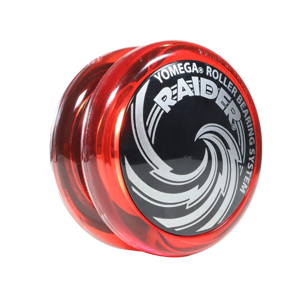 Yomega Raider - Professional Responsive Ball Bearing Yoyo, Great for Kids, Beginners and for Advanced String Yo-Yo Tricks and Looping Play. + Extra 2 Strings & 3 Month Warranty (Red/Black Cap)