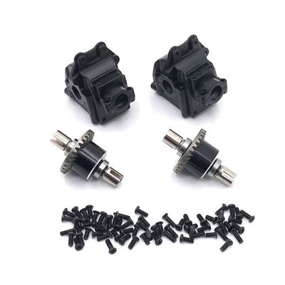 144010 144001 144002 124016 124017 124018 124019 RC Car Metal Upgrade Parts,Modified Gearbox*2pcs & Differential*2pcs (Color : Black)