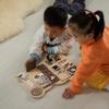 Wooden Sensory Bear Shaped Learning Toddler Busy Board for Playroom, Nursery, Preschool, and Doctors' Office, Brown view 3