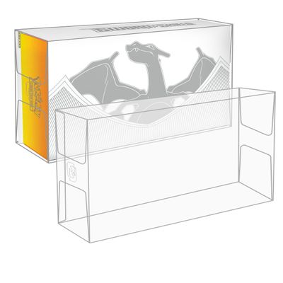 EVORETRO UPC Protector Case Compatible with Pokmon TCG Sword & Shield Charizard UPC Box ONLY - 0.50mm Thick Clear PET Plastic Ultra Premium Collection Protector Storage for Charizard UPC Case