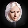 1/6 Scale Female Head Sculpt,Asian Girl Suntan Skin Planted Hair Head Carved for 12inch PH TBL JO Action Figure Body (Short White Hair) view 4