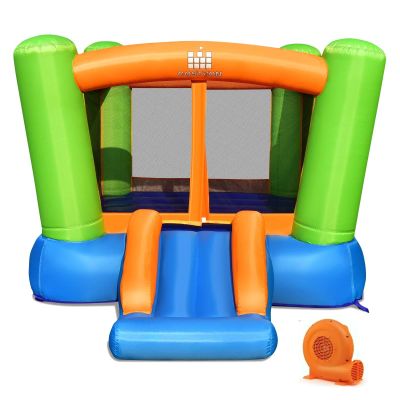 Costzon Inflatable Bounce House, Bouncy House for Kids Indoor Outdoor Party Family Fun with Slide, 550w Blower, Oxford Cloth, Portable Toddler Small Castle Bounce House for Backyard Birthday Gifts