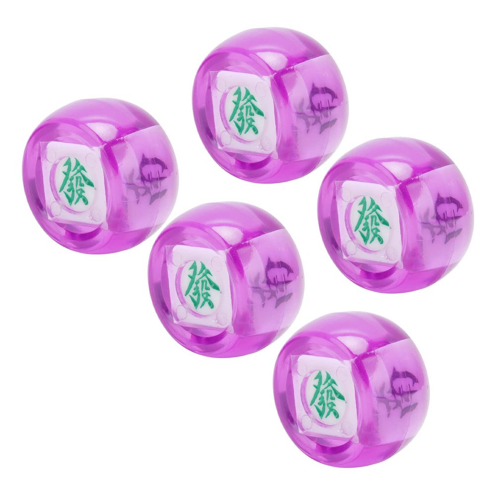 RiToEasysports Mahjong Dice, 5Pcs Mahjong Wind Direction Dices South West North Sphere Game Dice for Entertainment (Transparent)
