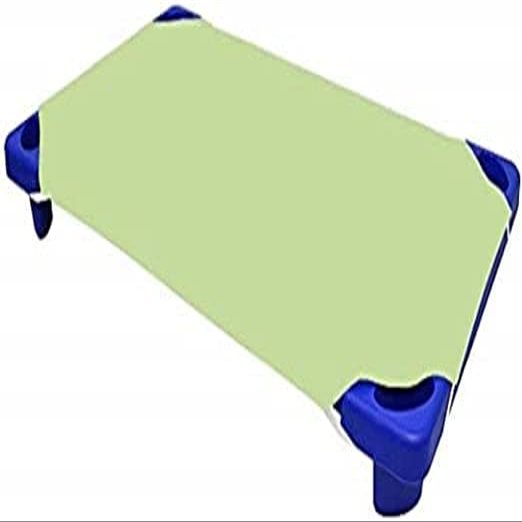 Toddler Cot Sheets with Corners Elastic, Standard Mat Size Day-Care/Pre-School 100% Egyptian Cotton, 600 Thread Count Kids Nap Time Fitted Sheets, - Sage Solid (22" WX40 L) Pack of 4