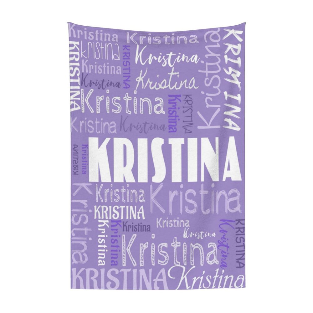 Personalized Name Blanket for Adults Kids Custom Blanket with Name/Text Customized Blanket with Name for Birthday Chirstmas Valentines Newborns Day Gift(Light Purple,50x60)