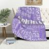 Personalized Name Blanket for Adults Kids Custom Blanket with Name/Text Customized Blanket with Name for Birthday Chirstmas Valentines Newborns Day Gift(Light Purple,50x60) view 3