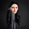 1/6 Scale Female Head Sculpt,Asian Girl Suntan Skin Planted Hair Head Carved for 12inch PH TBL JO Action Figure Body (Black Hair) view 2