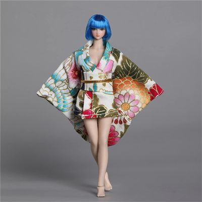 1/12 Scale Female Clothes,Japanese Kimono Dress Costume Clothing for 6inch TBL Action Figure Body (B-Short Ver.)