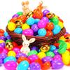 NEWBEA 518 Easter Eggs -2.36" Bright Colors Plastic Easter Eggs Empty Include 18 Golden Eggs Perfect for Eggs Hunt,Easter Basket Stuffers,Party Favors view 2